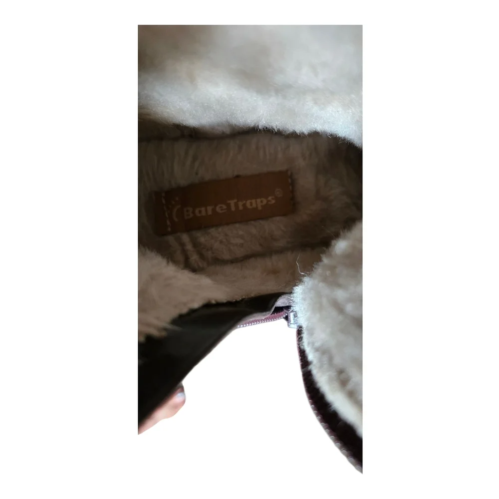 Bare Trap Women's Brown Suede Boots with Cream Fur Lining Size 7 - Picture 9 of 12